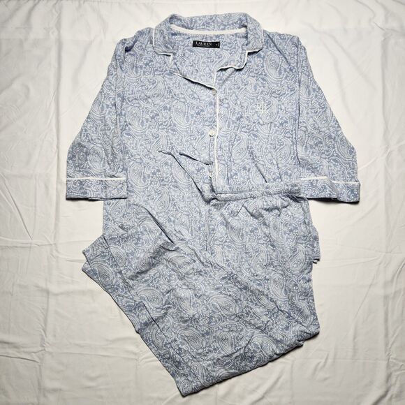 Lauren Ralph Lauren Other - Lauren Ralph Lauren Womens XL Paisley 3/4 Sleeve & Pants Collared Pajama Set